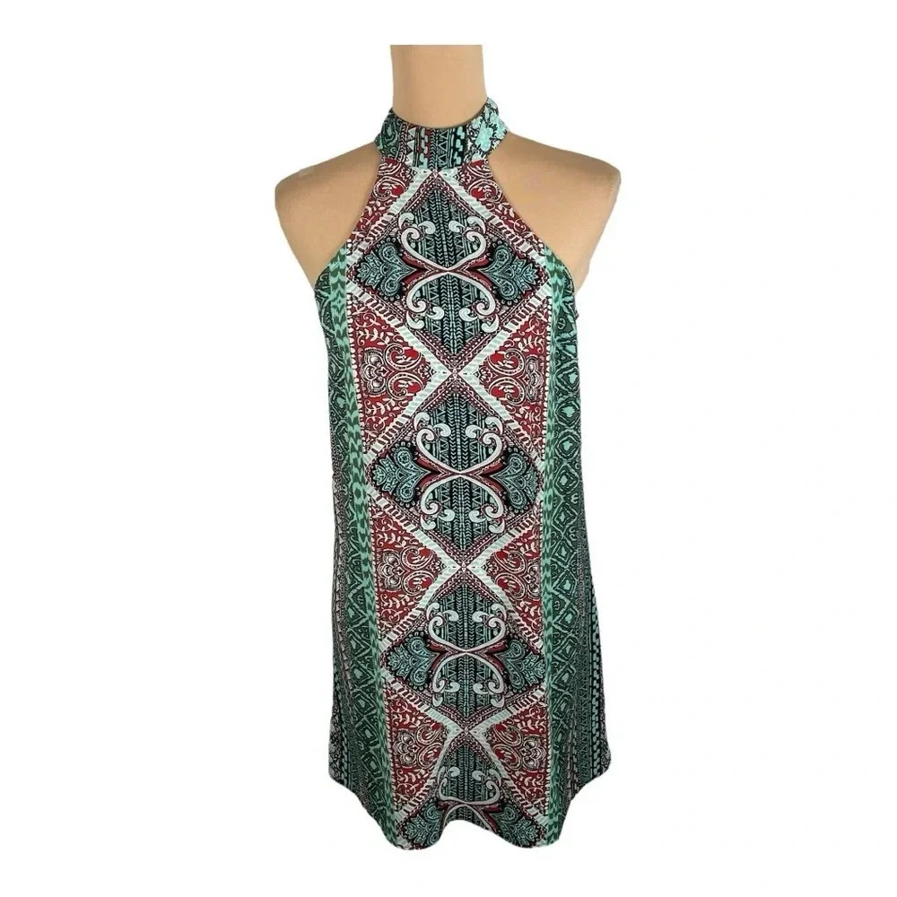 B. DARLIN TRIBAL HALTERED NECK DRESS SIZE 7/8‎